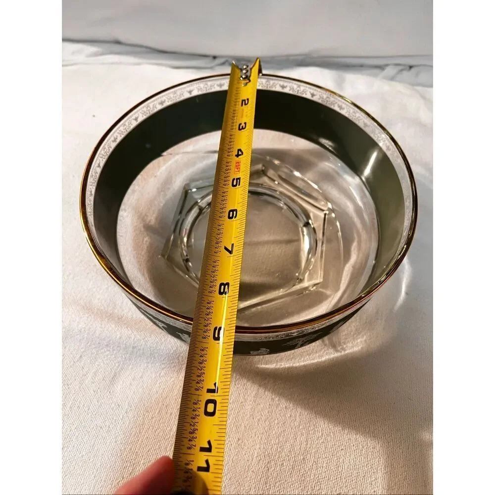 Vintage Jeanette HELLENIC GREEN WEDGEWOOD GREEK Glass Bowl Set
